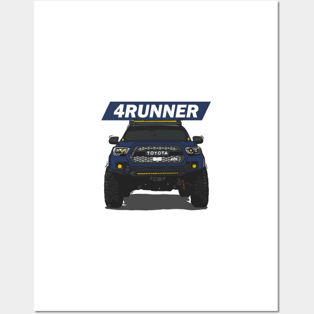 4Runner Toyota Front View - Navy Wall Art by 4x4 Sketch